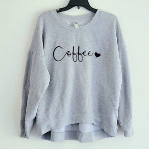 Gray long sleeve coffee sweatshirt size L